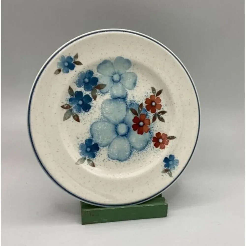Noritake Versatone Glimmer Salad Plate (s) Blue‎ Flowers